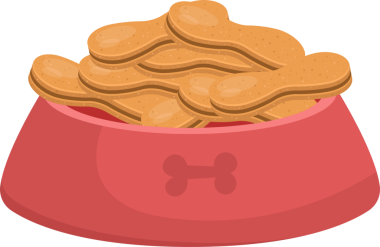 Bu harika görüntüde kemik şekilli yiyeceklerle dolu kırmızı bir kase var. Hayvan bakımı, hayvansal beslenme ya da evcil hayvanlarla sahipleri arasındaki bağ için ideal..