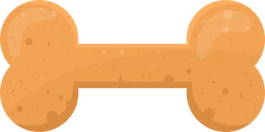 Dijital olarak çizilmiş, bronz tenli, kemik şeklindeki bir resmin siyah bir arkaplan karşısında resmedilmesi. İkramın desenli bir yüzeyi, biraz daha koyu benekleri ve daha açık daireleri var..