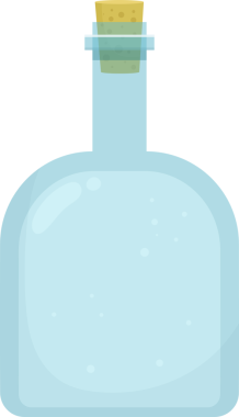 Boş cam şişe clipart tasarım çizimi