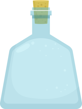 Boş cam şişe clipart tasarım çizimi