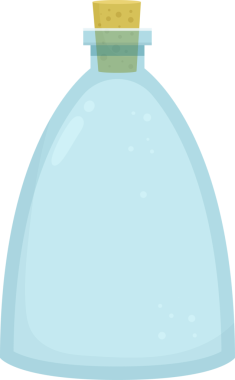 Boş cam şişe clipart tasarım çizimi