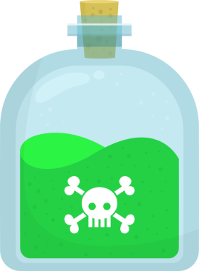 Zehirli şişe klipsi tasarımı çizimi