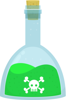 Zehirli şişe klipsi tasarımı çizimi