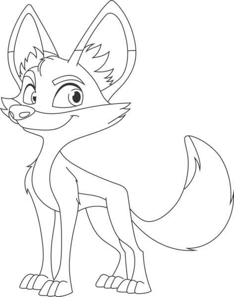 Bu resim bir karikatür tarzı köpek resmi çiziyor. Pürüzsüz hatları olan hayvan, büyük, anlamlı gözlere ve dostane bir gülümsemeye sahiptir..