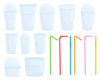 Plastik bardak ve saman klipsi tasarımı çizimi