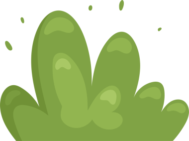 Stilize edilmiş açık yeşil yaprağın dijital bir çizimi, katıksız siyah bir arka plana karşı. Tasarım, bitki yaşamını tasvir etmek için yuvarlak, soğanlı şekiller içeriyor, küçük aksanlar saçılmış çiğ damlaları veya diğer küçük ayrıntılar izlenimi yaratmak için..