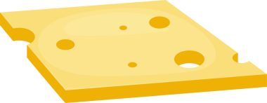 Çizgi film resimlerinde açık sarı İsviçre peynirinin üzerinde delikler olan kare şeklinde bir parça gösteriliyor. Peynir, havada süzülüyor ya da bir yüzey üzerinde yatıyormuş gibi görünmesini sağlıyor..