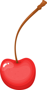 Dijital olarak hazırlanmış bir kirazın göz hizasında, izole edilmiş bir görüntüsü. Kırmızı rengi ve dolgun şekli tazelik yayıyor. Uzun kahverengi gövde nazikçe kıvrılır ve doğanın bir dokunuşunu ekler. Sade siyah arkaplan kirazı vurguluyor.