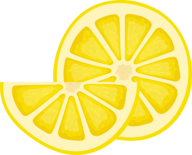 Dilimlenmiş limonların canlı vektör çizimi. Parlak sarı turunçgil meyvesi, siyah bir zemine zıt düşerek canlandırıcı ve göz alıcı bir görüntü oluşturur. Bir dilim kısmi, bir turunçgilin tamamını tamamlıyor..