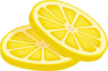 Bu resimde, karakteristik bölümleriyle birlikte iki canlı sarı limon dilimi gösteriliyor. Limon dilimleri odak noktasıdır, düz siyah zemin karşısında parlak bir tezat sunarak, renkleri ve dokusunu vurgulayarak.