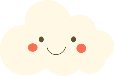 Bu illüstrasyonda neşeli bir yüzü olan kabarık bir bulut görülüyor. Pembe yanaklar, basit gözler ve nazik bir gülümsemeyle tasarlandı. Bir neşe ve neşe hissi uyandırıyor..