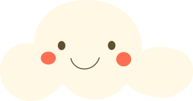 Sevimli bir illüstrasyonda basit ve mutlu bir yüzü olan bir açık krema bulutu sergileniyor. Bulutta iki küçük göz, pembe yanaklar ve kavisli bir gülümseme var. Neşeli ve davetkar görünmesini sağlıyor..
