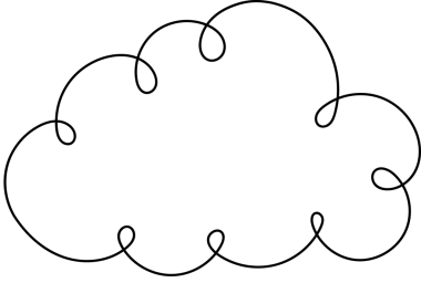 Görüntü, elle çizilmiş estetik bir bulutu gösteriyor. Bulut siyah bir hatla beyazdır, neşeli ve kaprisli bir his yaratır. Basitliği onu çeşitli uygulamalar için çok yönlü hale getirir..