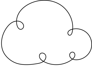 Basit, temiz bir görüntü, koyu bir arkaplana karşı el çizimi bir görünüm ile biçimlendirilmiş, bulut şeklinde bir tasarım içerir. Bulutun ana hatları pürüzsüz, rüya gibi ve yaratıcı..