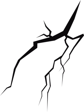 Bu grafik, siyah bir zemine karşı bir dizi tırtıklı, dallanan çatlakları gösteriyor. Çatlaklar sert bir yüzeyde gibi görünüyor, muhtemelen bir duvar ya da taş, hasar görmüş ya da aşınmış gibi..