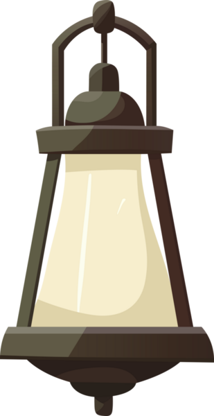 Havada asılı, klasik tarzda bir fenerin çizimi. Fener koyu renkli metal bir çerçeveyle kaplanmış açık renkli bir gölgeye sahiptir. Bu boşluğu aydınlatmak için ışık yayar..