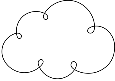 Bu resim karikatür gibi, kabarık bir bulutun siyah bir arkaplana dizilişini tasvir ediyor. Şekli, genel çekiciliğine biraz kapris katan döngülerle vurgulanmış, narin siyah bir çizgide özetlenmiştir..