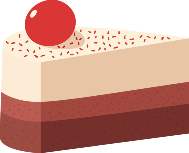 İştah açıcı bir dilim kırmızı kadife pasta gösterilir, üstü parlak kırmızı kirazla kaplıdır. Pasta şenlikli kırmızı serpintilerle süslenmiş. Tatlı bozulmuş görünüyor ve tadını çıkarmaya hazır..