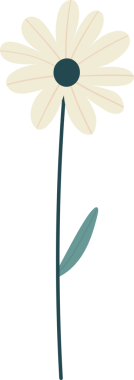 Siyah bir arkaplan üzerine kurulmuş tek bir bej çiçeğin simgesi, koyu bir deniz mavisi merkezi, gövdesi ve yaprağı. Minimalist tasarım modern görünüş için yumuşak renkler ve temiz çizgiler kullanır..