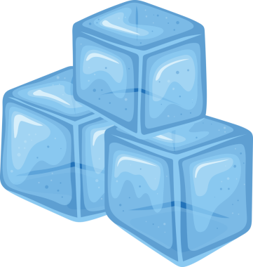 Üstüste dizilmiş şeffaf, açık mavi buz küpleri serinletici bir görüntü oluşturur. Pürüzsüz, hafif yuvarlak kenarları erimeye başladıklarını gösteriyor. Soğukluk hissi uyandırıyor..