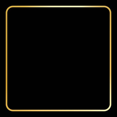 Sade, siyah bir zemin, yumuşak, yuvarlak köşeli ve sıcak altın renginde bir kare çerçeveye zemin hazırlar. Kompozisyon basitlik ve görsel etkiyi dengeler.