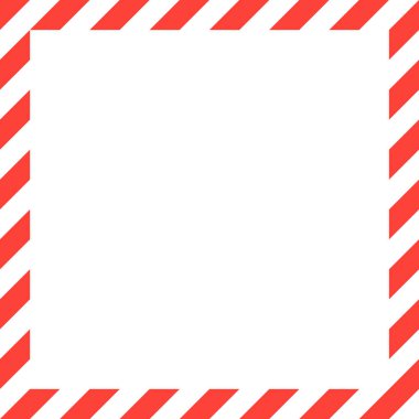 Beyaz bir kare koyu kırmızı ve beyaz köşegen çizgili bir sınır tarafından çerçevelenir ve bir güvenlik veya uyarı tasarımı oluşturur. Özelleştirme için merkez boşluğu boş bırakıldı.