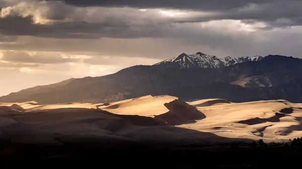 Dunes Sable Dans Les Montagnes Rocheuses Colorado Printemps Beaucoup Sable Photos De Stock Libres De Droits