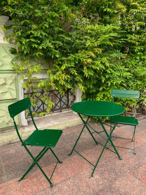 Masalı yeşil bahçe sandalyesi