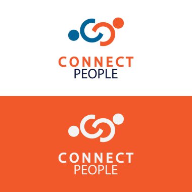 İnsanlar logo tasarım şablonu bağlar. iş için bağlantı logosu