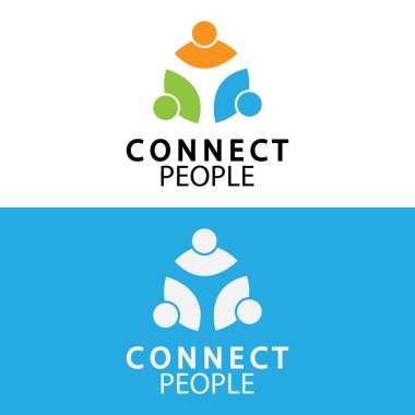 İnsanlar logo tasarım şablonu bağlar. iş için bağlantı logosu