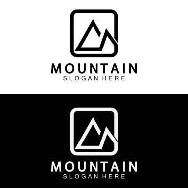 Dağ simgesi Logo Şablonu Vektör illüstrasyon Tasarımı