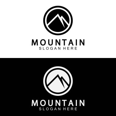 Dağ simgesi Logo Şablonu Vektör illüstrasyon Tasarımı