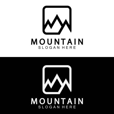 Dağ simgesi Logo Şablonu Vektör illüstrasyon Tasarımı