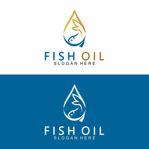 Fish Oil Logo Vector Illustration Template — Stock Vector
