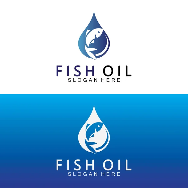 Fish Oil Logo Vector Illustration Template — Stock Vector