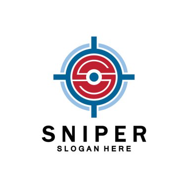 Keskin nişancı hedef vektör logosu. İlk S Hedefi Logo Vektörü