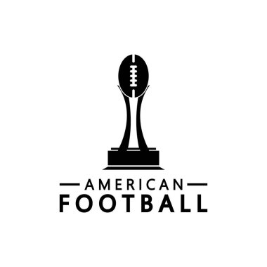 Kazanan Amerikan Futbol Şampiyonası Logosu Tasarım Vektör Şablonu. Amerikan futbol kupası kazanan ödülü