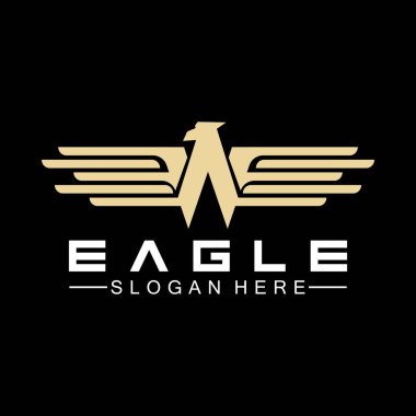 Kartal logo vektör tasarımı, şahin logoti şablonu, Hawk illüstrasyonu