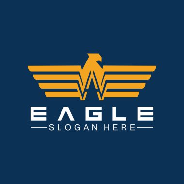 Kartal logo vektör tasarımı, şahin logoti şablonu, Hawk illüstrasyonu