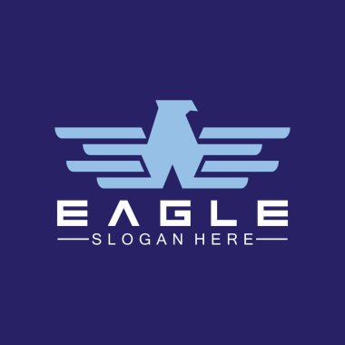 Kartal logo vektör tasarımı, şahin logoti şablonu, Hawk illüstrasyonu
