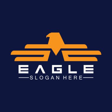 Kartal logo vektör tasarımı, şahin logoti şablonu, Hawk illüstrasyonu