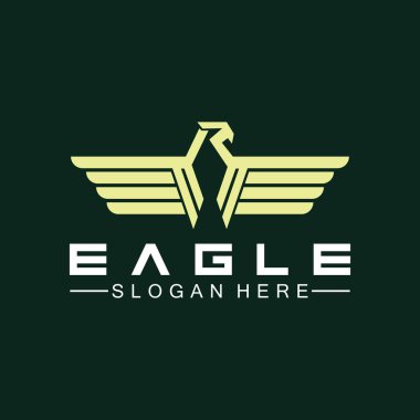 Kartal logo vektör tasarımı, şahin logoti şablonu, Hawk illüstrasyonu