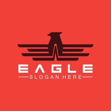 Kartal logo vektör tasarımı, şahin logoti şablonu, Hawk illüstrasyonu