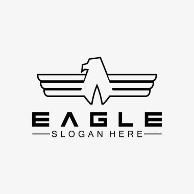 Kartal logo vektör tasarımı, şahin logoti şablonu, Hawk illüstrasyonu
