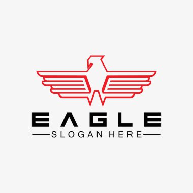 Kartal logo vektör tasarımı, şahin logoti şablonu, Hawk illüstrasyonu