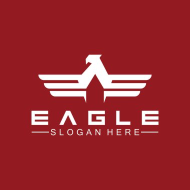 Kartal logo vektör tasarımı, şahin logoti şablonu, Hawk illüstrasyonu
