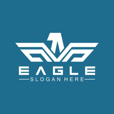 Kartal logo vektör tasarımı, şahin logoti şablonu, Hawk illüstrasyonu
