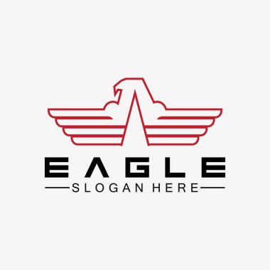 Kartal logo vektör tasarımı, şahin logoti şablonu, Hawk illüstrasyonu