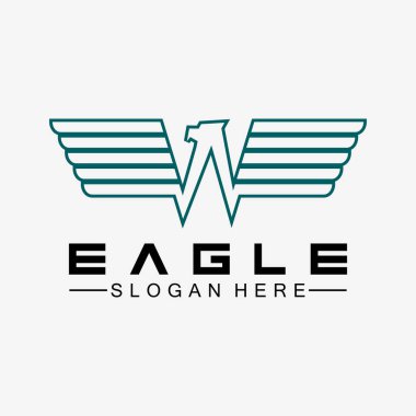 Kartal logo vektör tasarımı, şahin logoti şablonu, Hawk illüstrasyonu