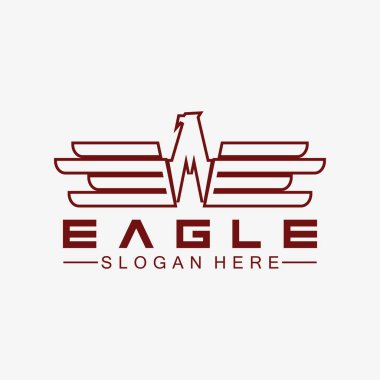 Kartal logo vektör tasarımı, şahin logoti şablonu, Hawk illüstrasyonu